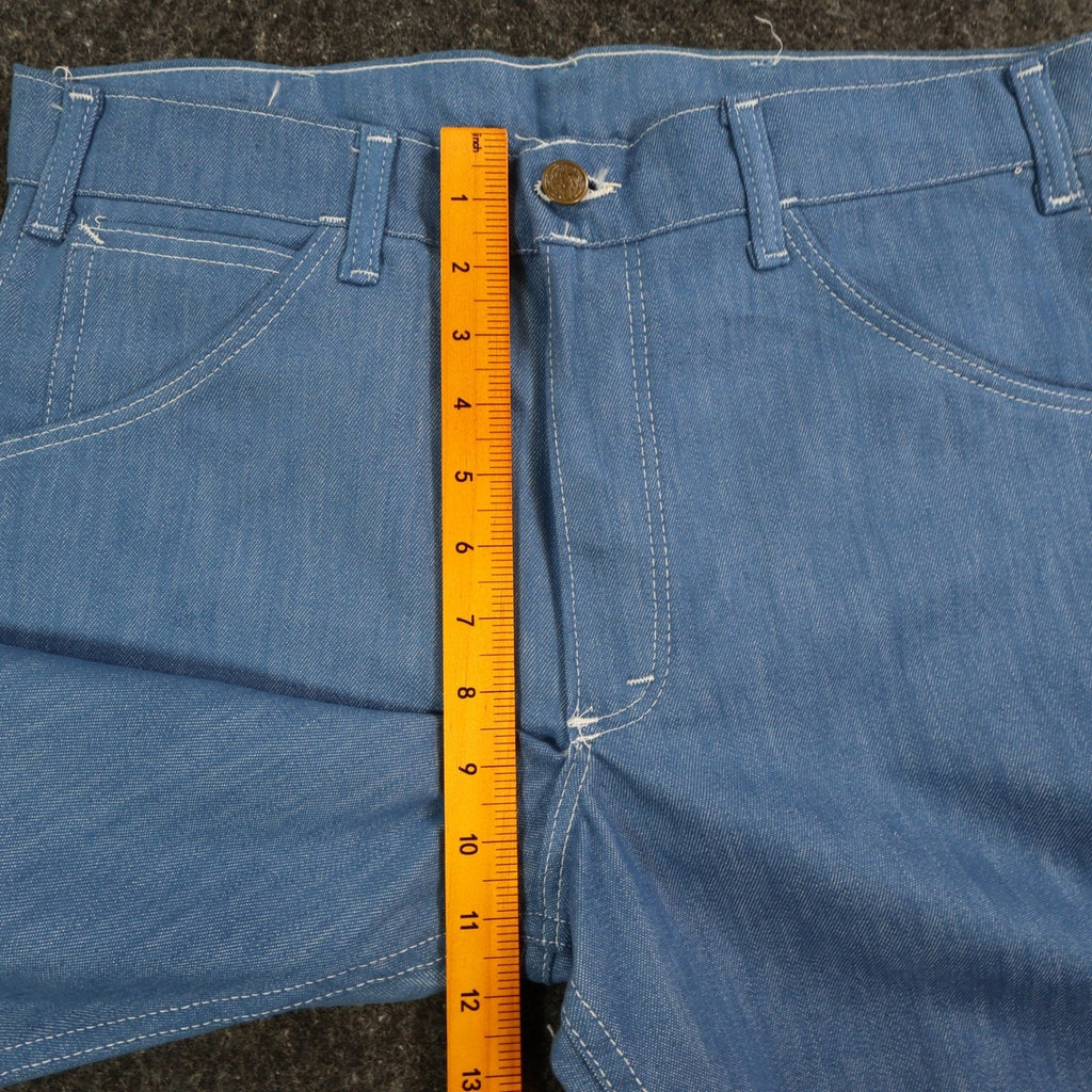Key Vintage 70s Boot Cut Jeans Mens 32 Blue Cotton Stretch USA Made NOS NWT - take2supply