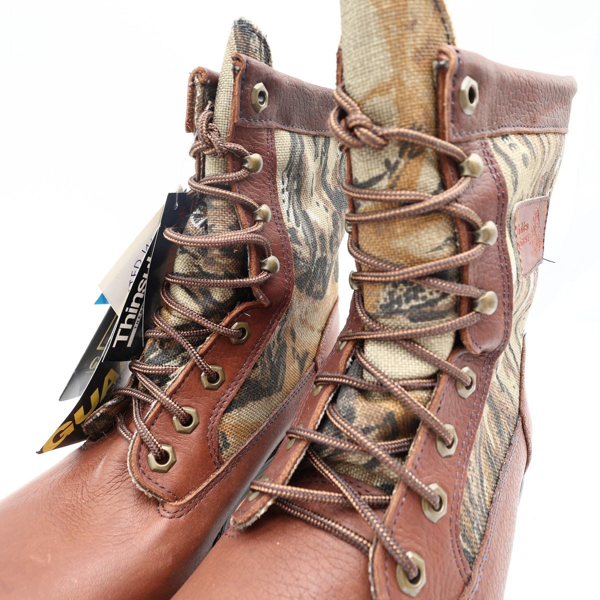 Vintage 90s Golden Retriever Camo Insulated Hunting Boots Men's 8.5 NWT