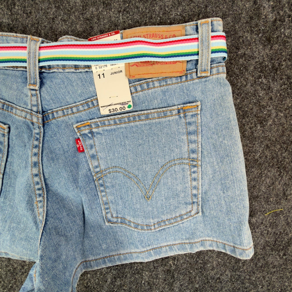 Levi's Y2K Superlow Stretch Shorts Junior 11 Blue Cotton Denim NWT C359