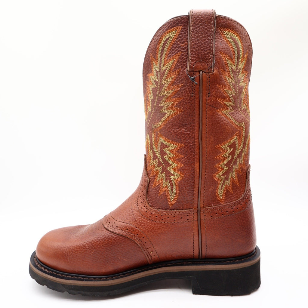 Justin Modern Stampede Work Boots Mens 8.5 D Tan Leather Western NWT Box WK4655