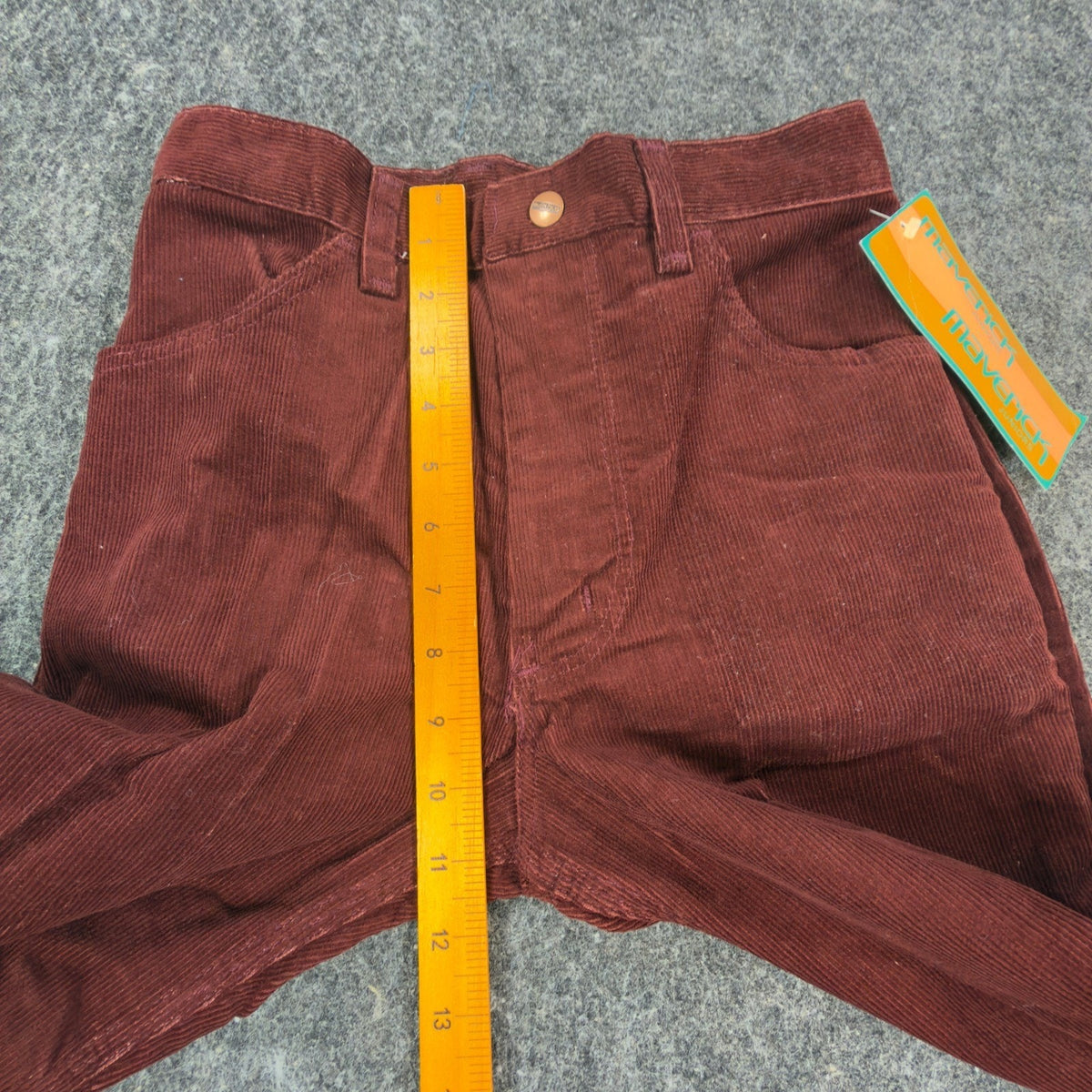Maverick Vintage 70s Corduroy Flare Pants Womens 7 W27 Brown Bell Bottoms NWT - take2supply