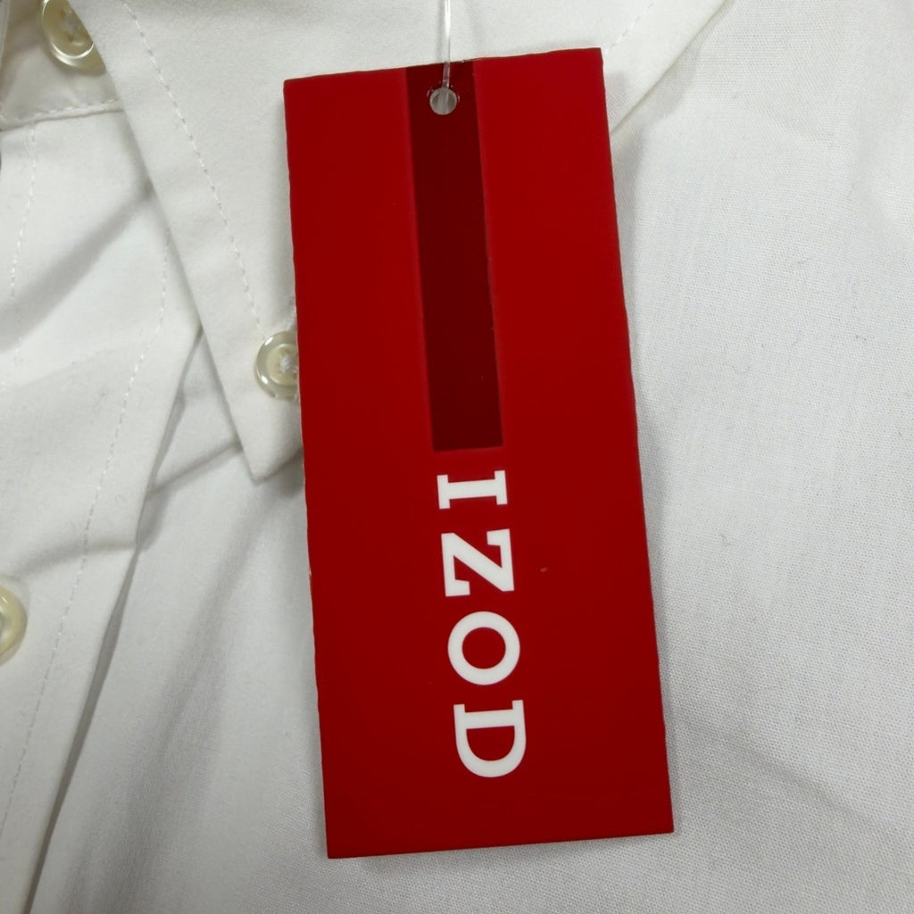 IZOD Basix Button Down Shirt Mens Large White Cotton NWT