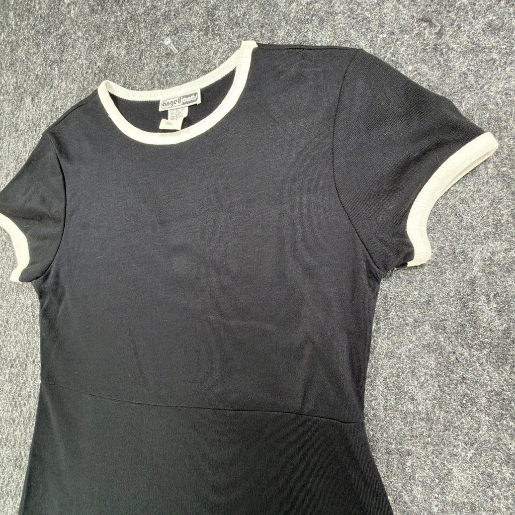 Angel Jones 70s Ringer Dress Womens Small Black Acrylic New Without Tags - take2supply