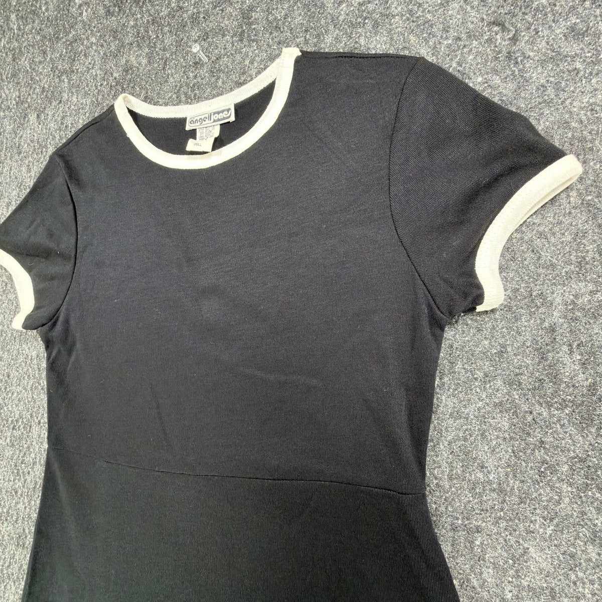 Angel Jones 70s Ringer Dress Womens Small Black Acrylic New Without Tags - take2supply