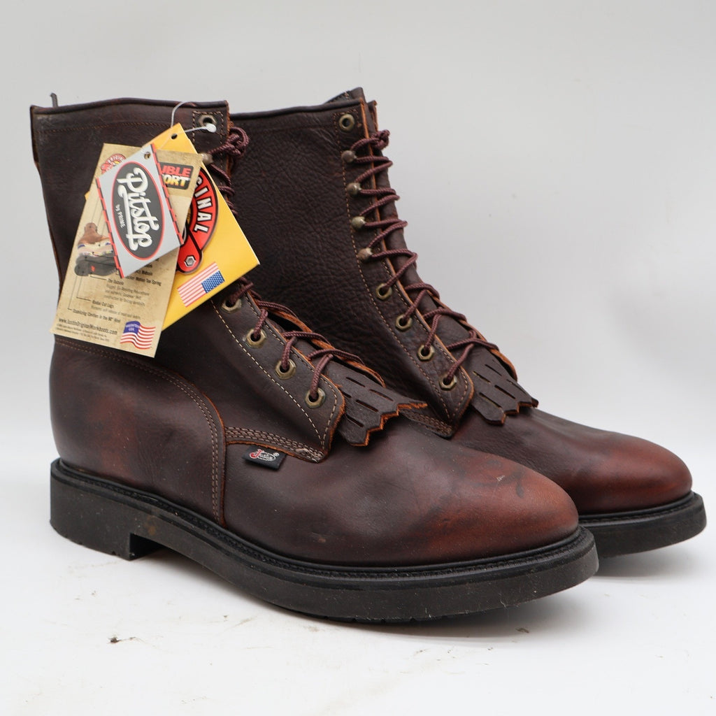 Justin 761 Double Comfort Kiltie Work Boots Men's 13 EE Brown USA Made Deadstock