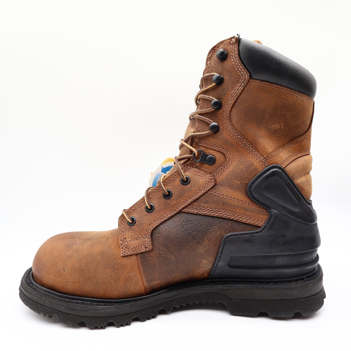Carhartt Work Boots Mens 10 W Brown Leather Waterproof 8" Lace Up CMW8100 NIB