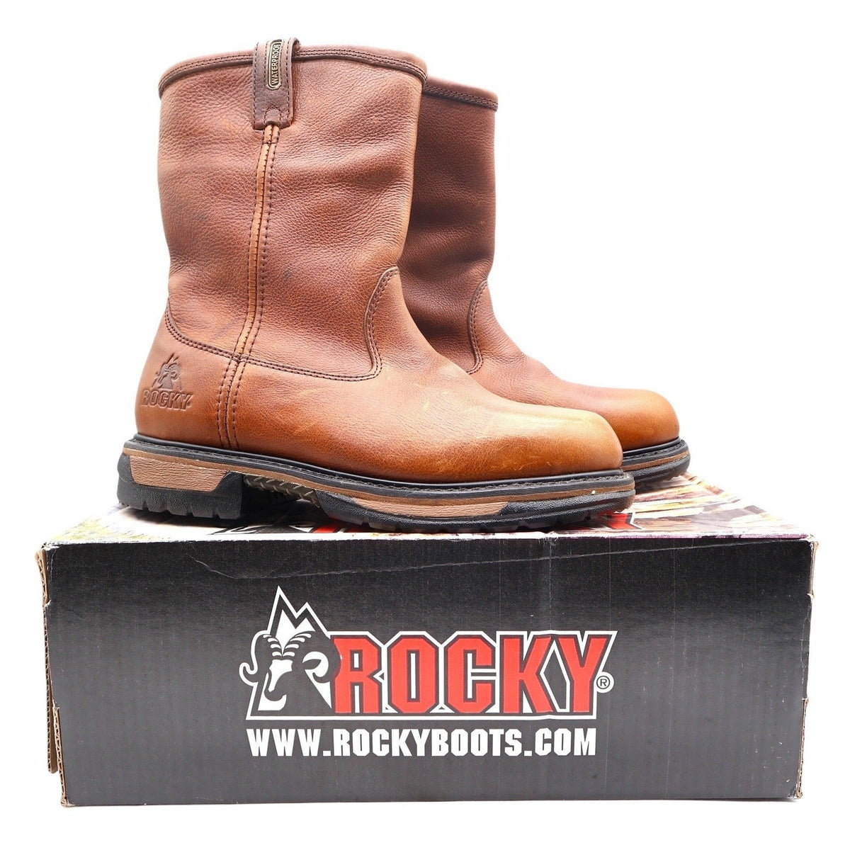 Rocky IronClad 11-Inch Waterproof Tan Leather Wellington Work Boots Men's 11M NWT