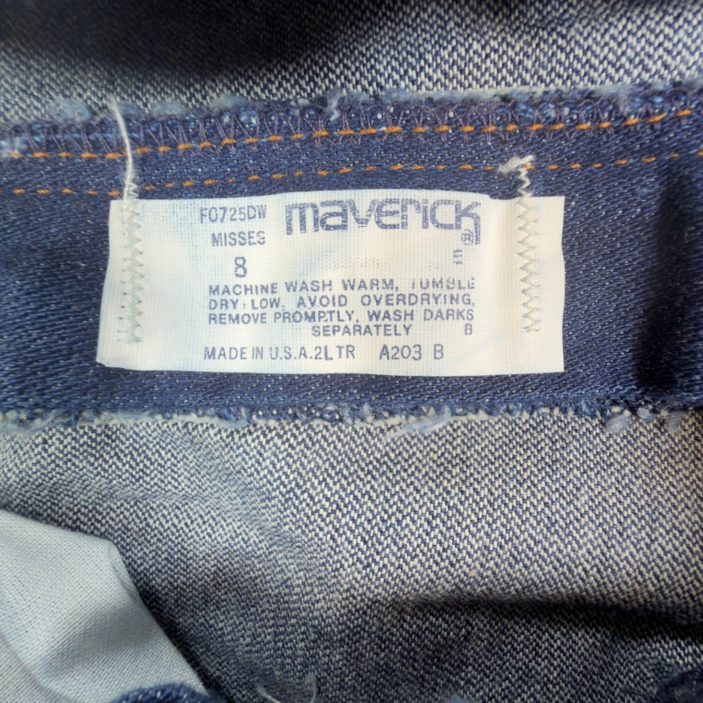 Maverick Vintage 70s Flare Jeans Women 8 Blue Cotton Denim NWT Made in USA