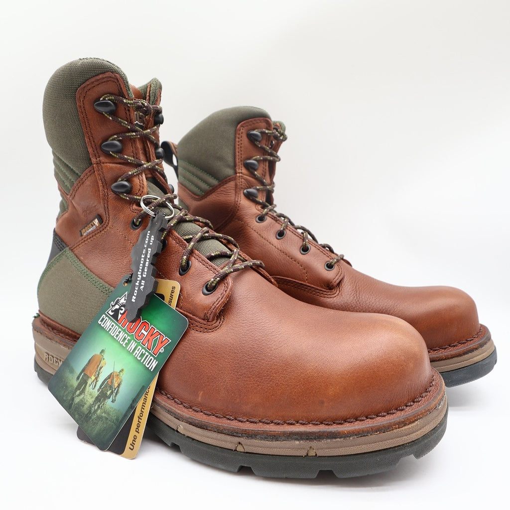 Rocky Fieldlite Hunting Boots Mens 9.5 Brown Leather Insulated Waterproof NIB - take2supply