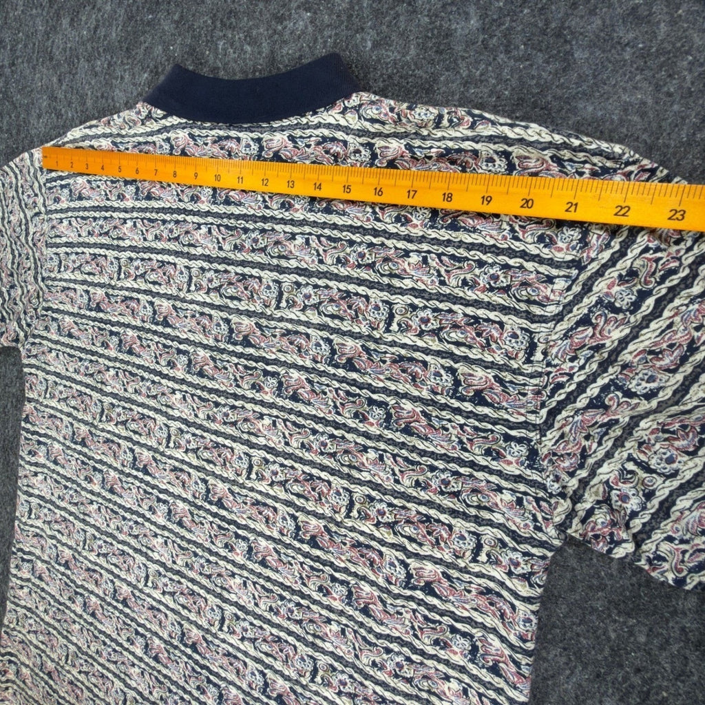 WinnerMate Polo Shirt Mens Medium Vintage 90s Paisley Abstract Print Cotton NWT