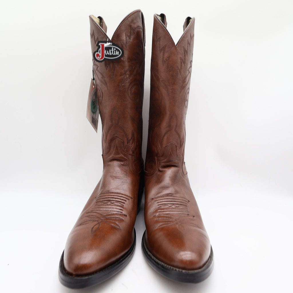 Justin Vintage 1450 Western Cowboy Boots Mens 9 D Tan Brown Leather NIB NWT
