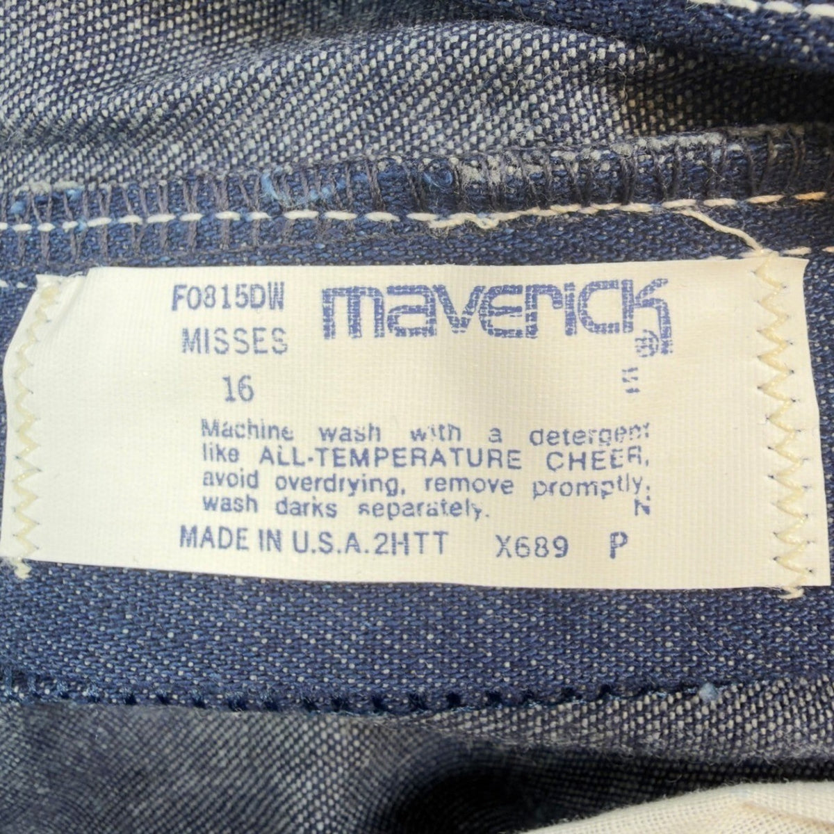 Lady Maverick Vintage 70s Jeans Misses 16 Blue Cotton High Rise NWT USA Made