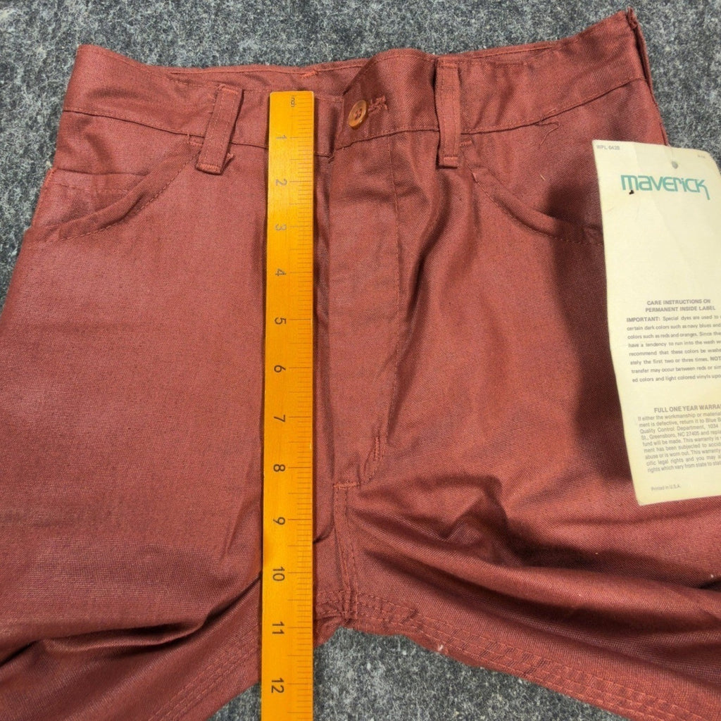 Maverick 70s Vintage Flare Pants Juniors 7 Rust Red Polyester Deadstock NWT