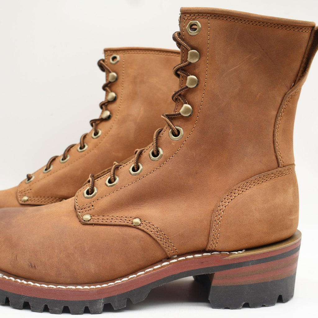 Carolina Logger Boots Mens 8 D Brown Leather Safety Steel Toe Work Boot 8585 NIB - take2supply