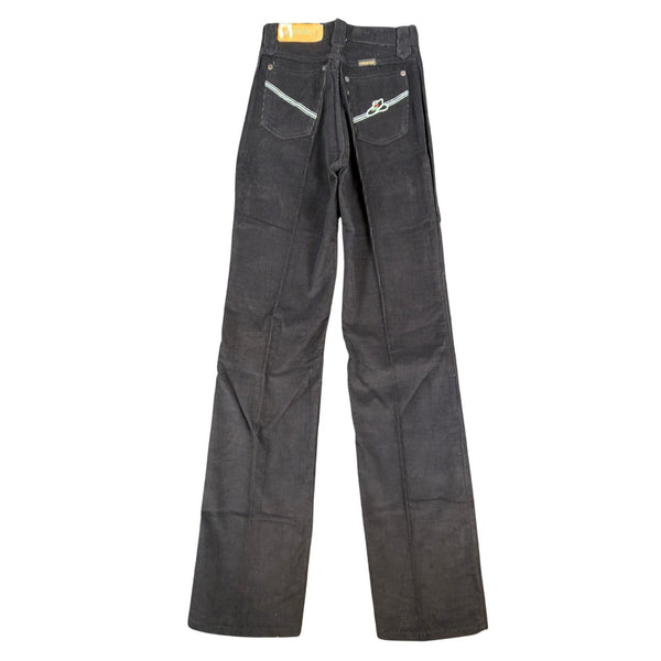 Maverick 1970s Vintage Corduroy Pants Juniors 7 Black NWT Deadstock Made in USA