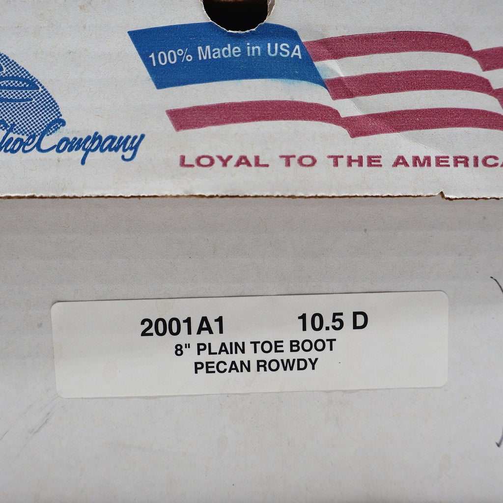 Cape Shoe Company 8" Plain Toe Boot Mens 10.5 D Vintage USA Pecan Rowdy 2001A1 - take2supply