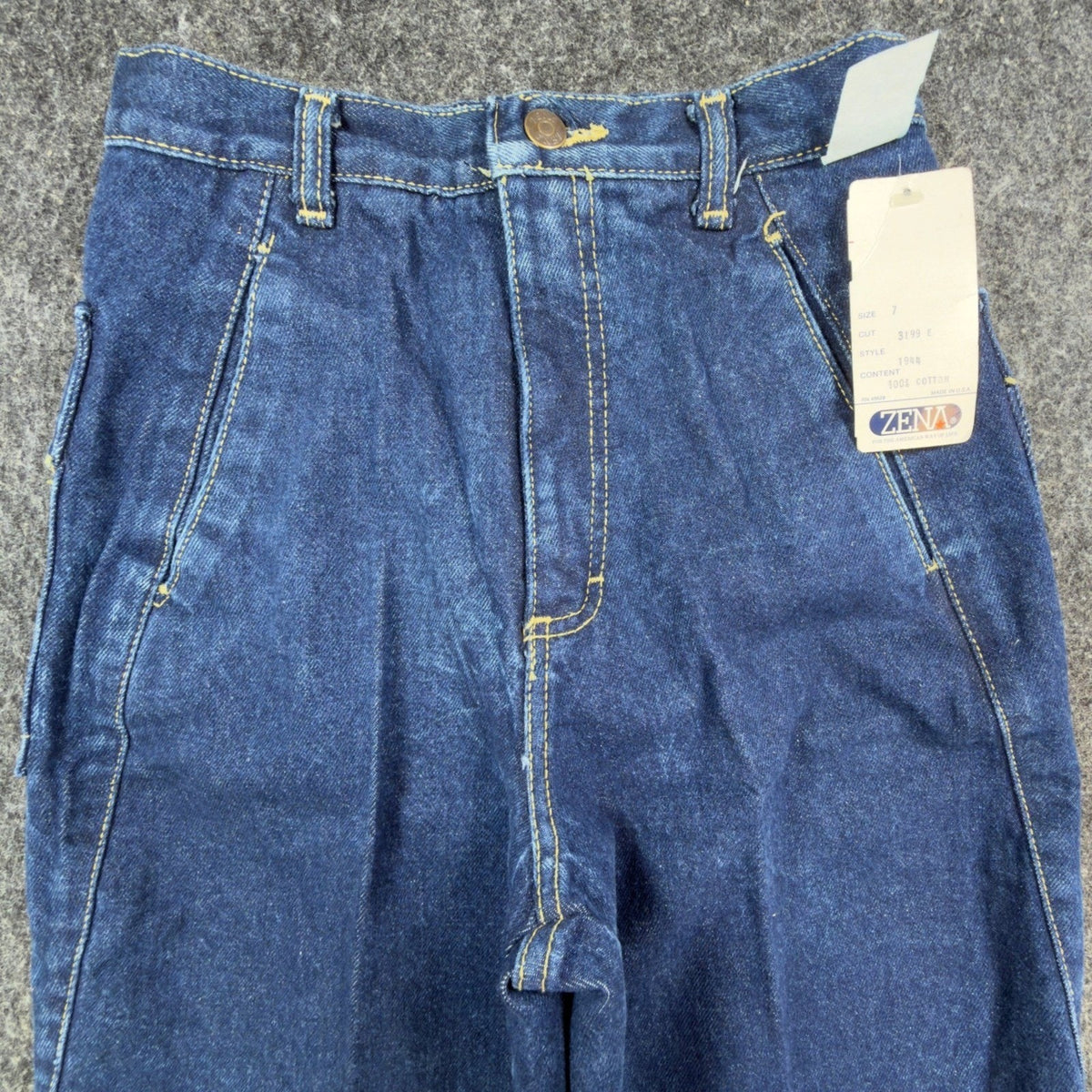 Zena Vintage 90s Jeans Womens 7 Blue Cotton Denim High Rise Tapered Leg NWT USA