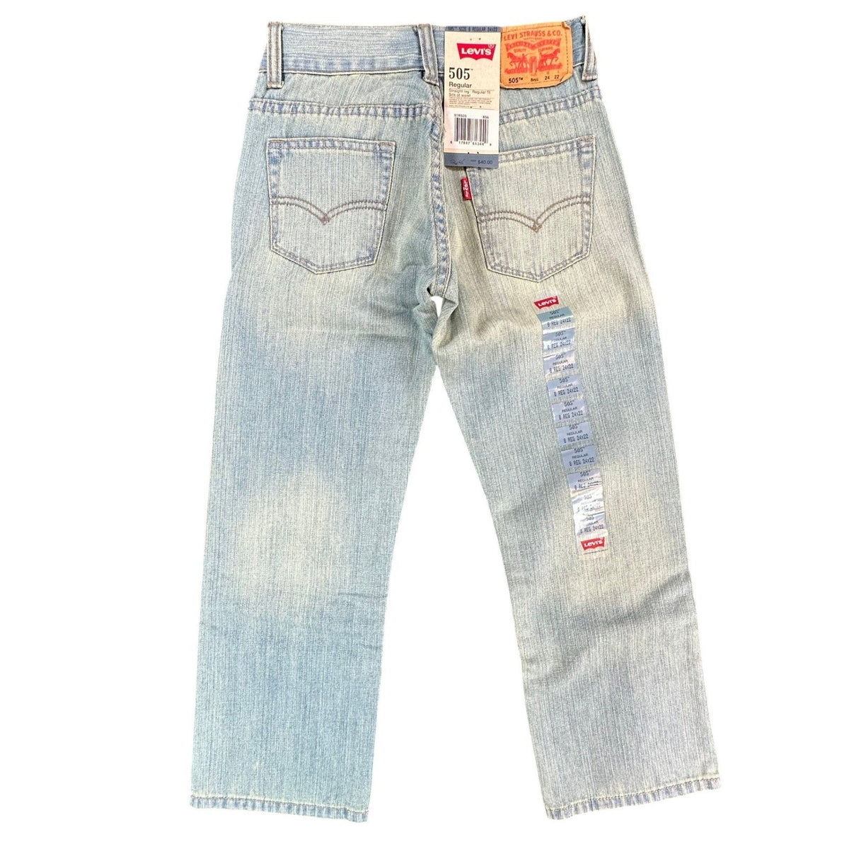 Levi's 505 Jeans Boys Size 8 Regular Blue Cotton Straight Leg New Old Stock