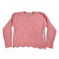Absolutely Famous Chenille Cable Knit Sweater Womens XL Pink Scalloped Hem NEW