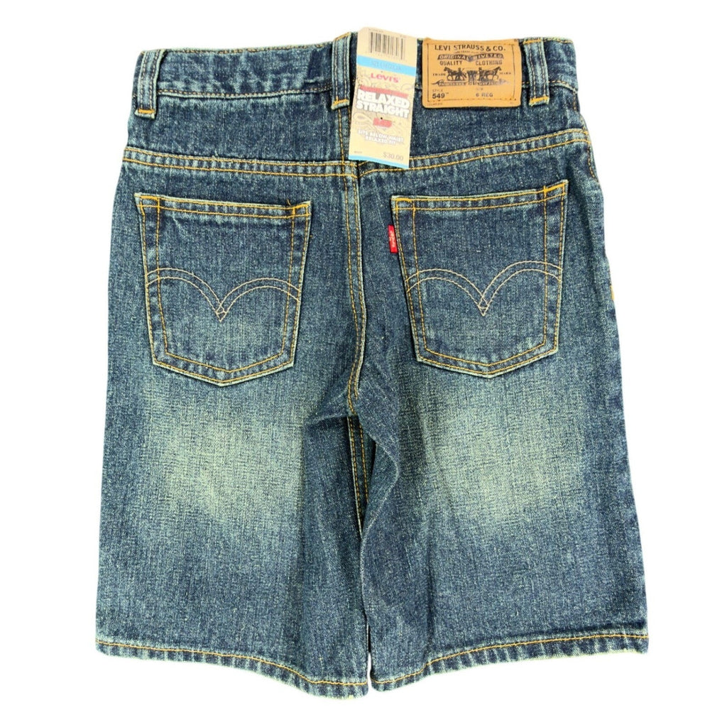 Levis Y2K 549 Relaxed Straight Shorts Boys 6 Blue Ramie Cotton NWT