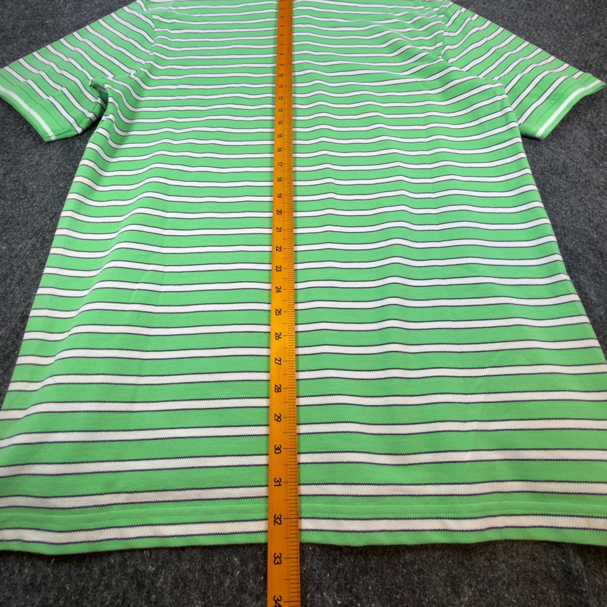 US Polo Assn Mens XL Polo Shirt Striped Green White Pique Short Sleeve NWT