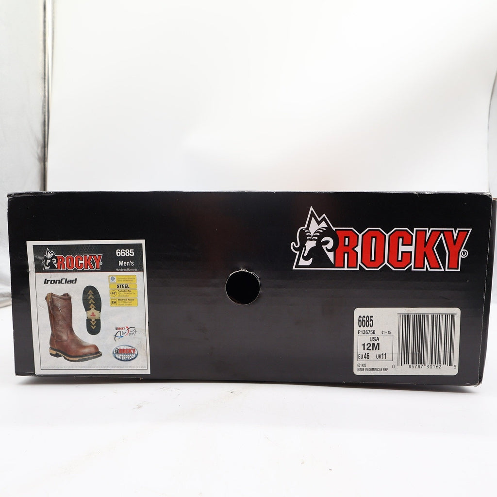 Rocky IronClad 6685 Waterproof Steel Toe Pull-On Work Boots Men's 12M NWT