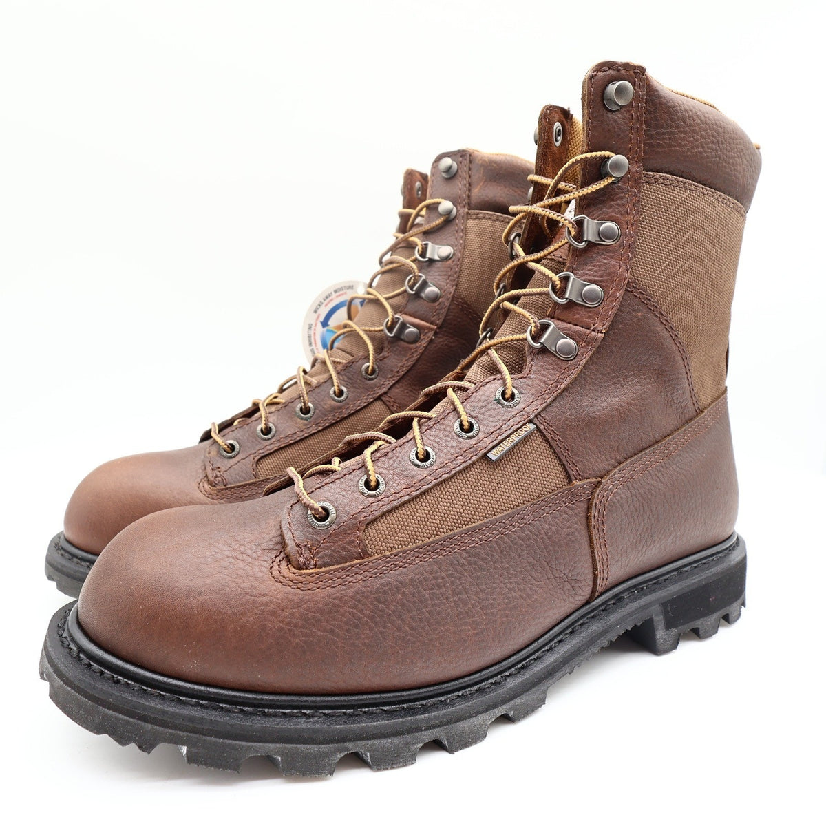Carhartt Work Boots Mens 12 M Brown Leather Waterproof 8" Logger CML8150 NIB