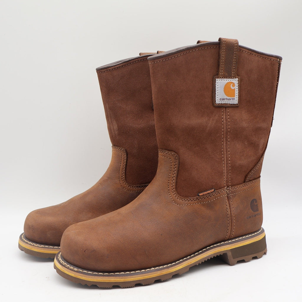 Carhartt Waterproof Pull-On Work Boot Mens 9 Brown Leather Soft Toe CMP1053 - take2supply