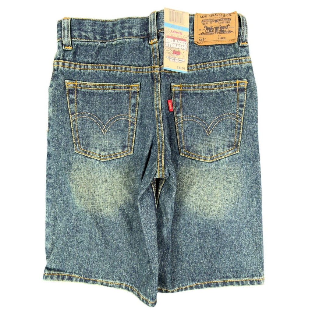 Levi's Y2K 549 Relaxed Straight Jean Shorts Boys 7 Reg Blue Denim NWT