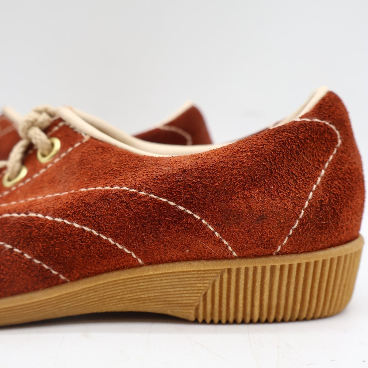 Vintage 70s Dashers 2304 Rust Suede Oxford Sneakers Kids 12.5C Deadstock