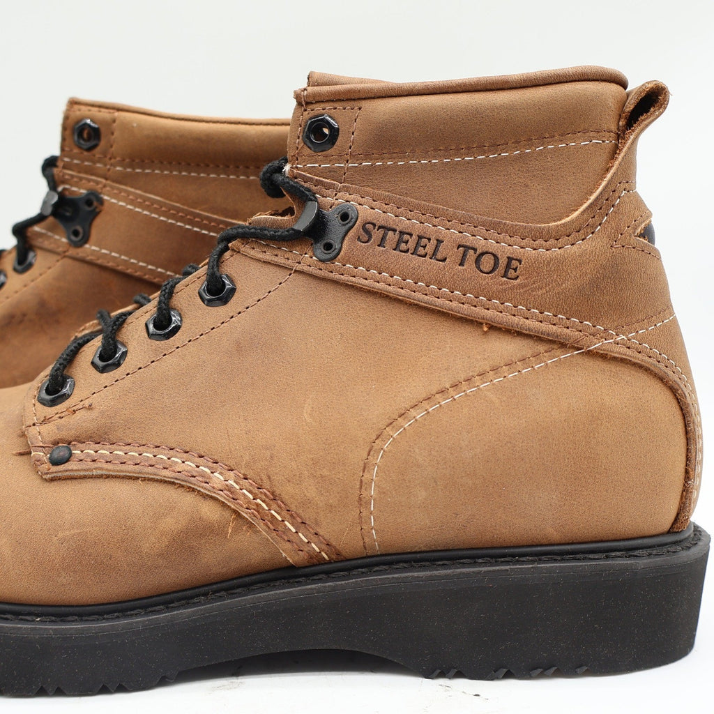 Carolina Steel Toe Work Boots Mens 9.5 D Vintage USA Leather Brown 139 Y2K NIB - take2supply
