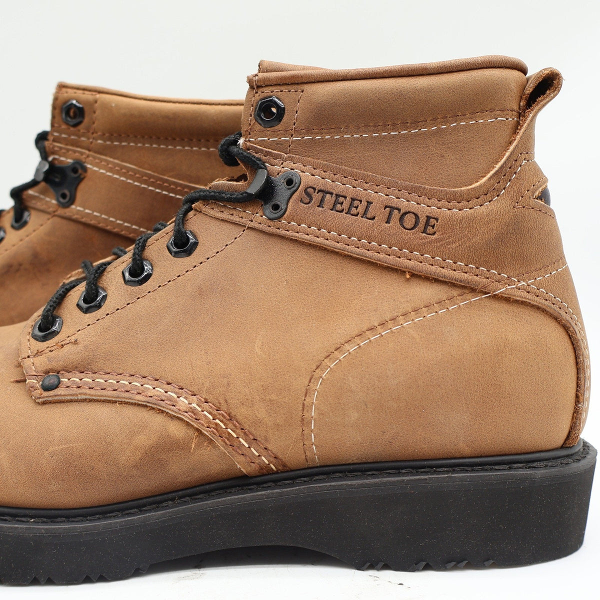 Carolina Steel Toe Work Boots Mens 9.5 D Vintage USA Leather Brown 139 Y2K NIB - take2supply