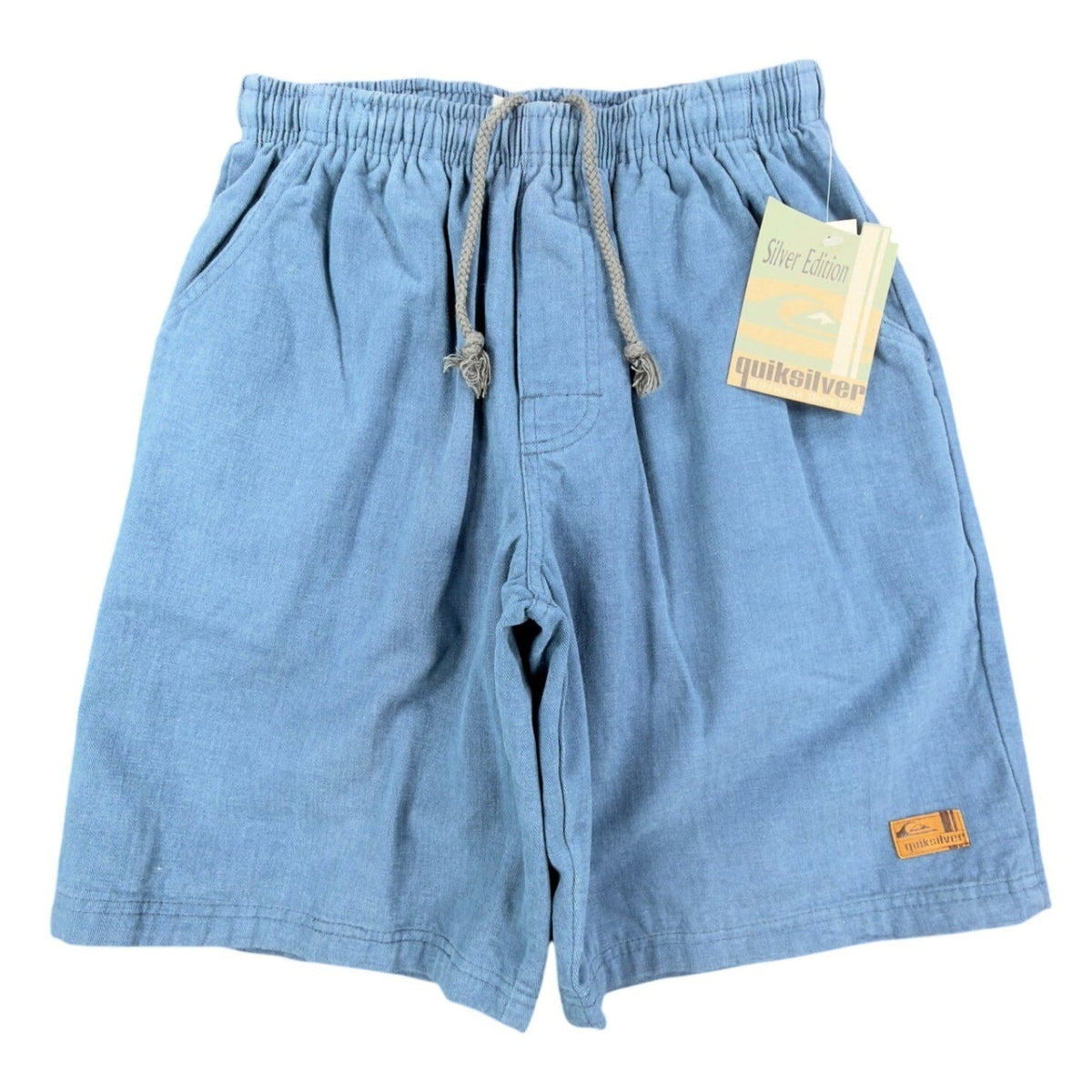Quiksilver Vintage 90s Silver Edition Shorts Boys XL Blue Cotton NWT - take2supply