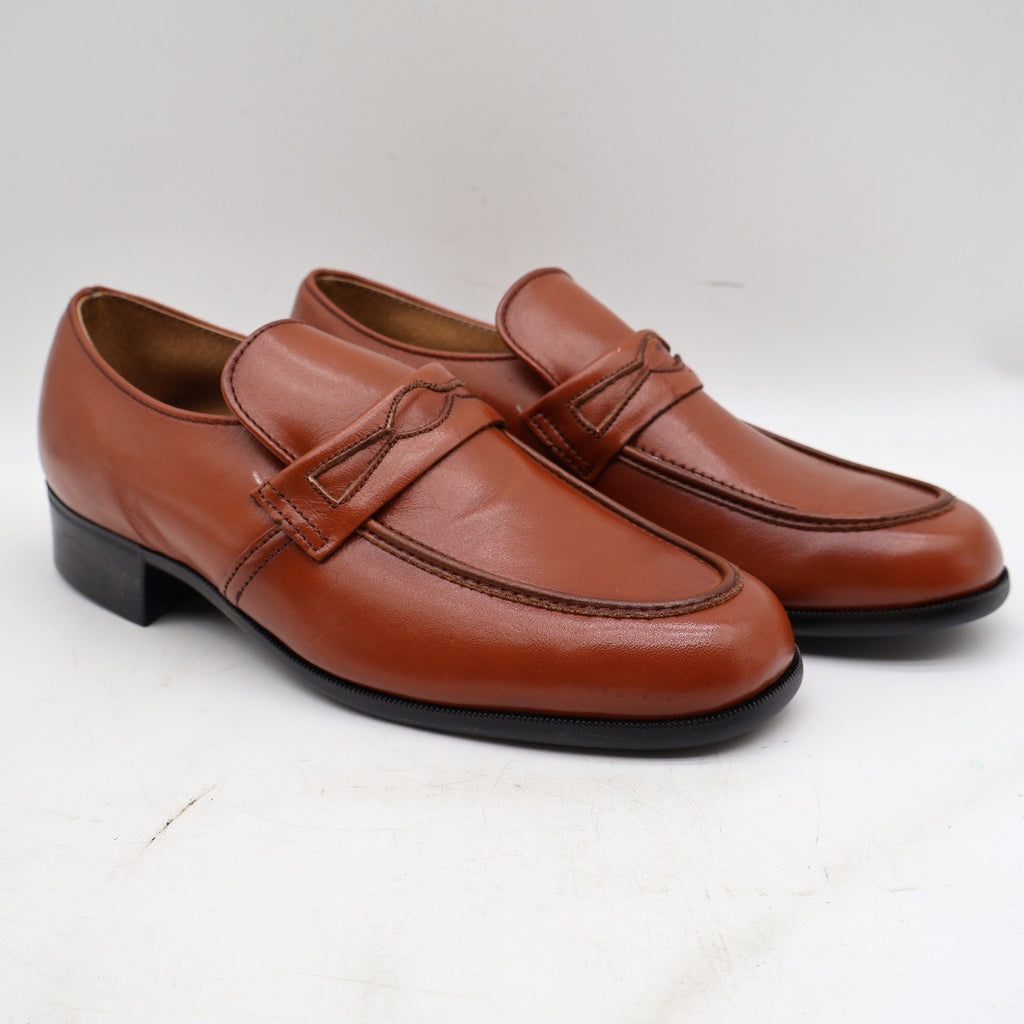 Vintage Barclay Endicott Johnson 96140 Cognac Leather Loafers Men's 7D USA Deadstock