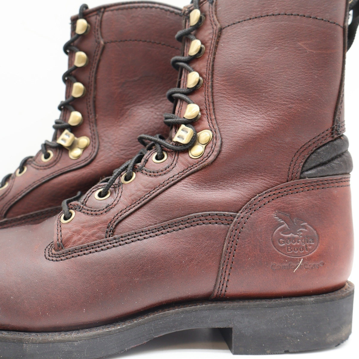 Georgia Boot Carbo-Tec G8945 Mens 8 M Steel Safety Toe Work Boots Brown Leather