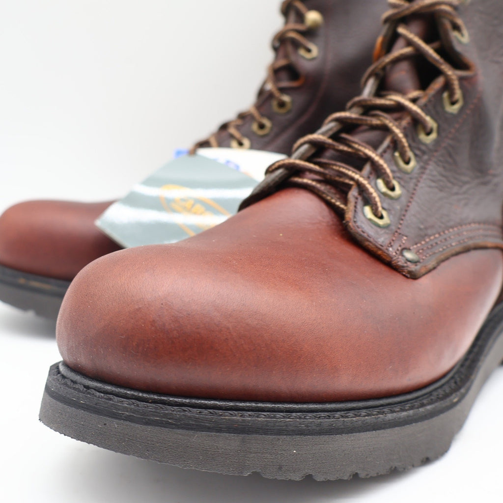 Carolina 8006 Plain Toe Farm Boot Mens 9.5 2E USA Made Brown Leather Work Boots