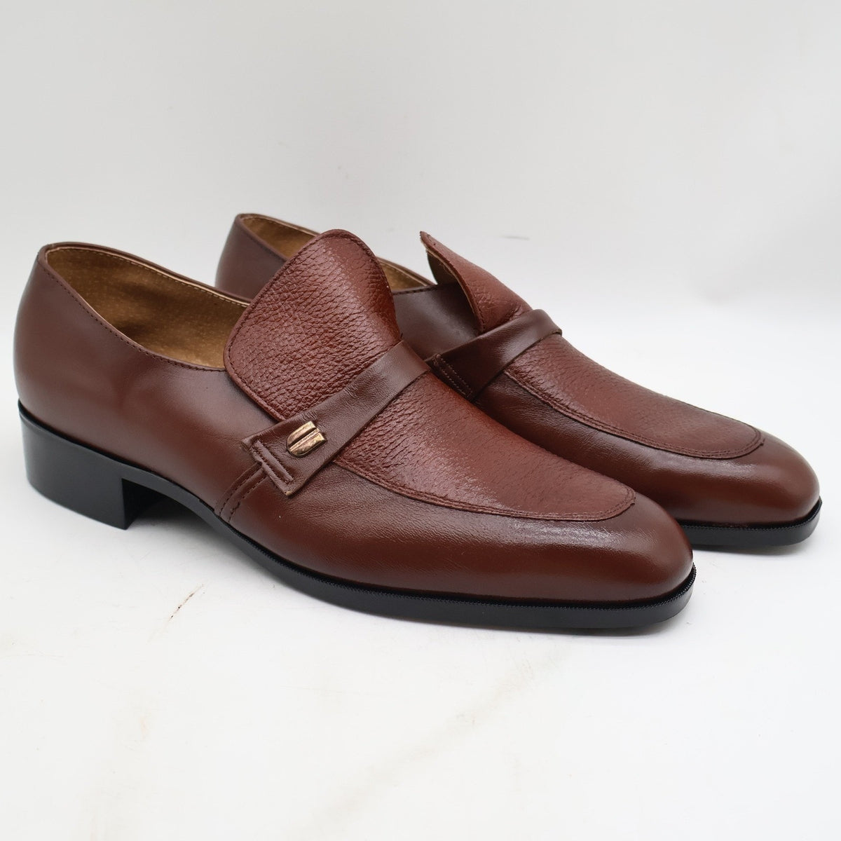 Vintage 70s Barclay Endicott Johnson 95182 Brown Leather Slip-On Loafers Men's 12D USA