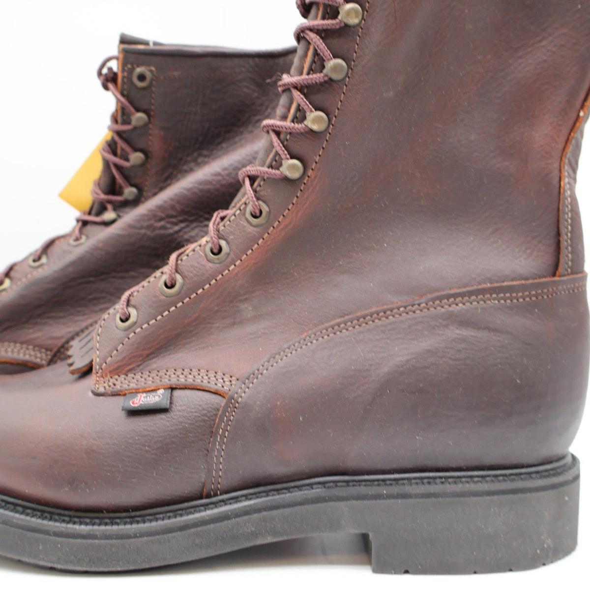 Justin 761 Double Comfort Kiltie Work Boots Men's 13 EE Brown USA Made Deadstock