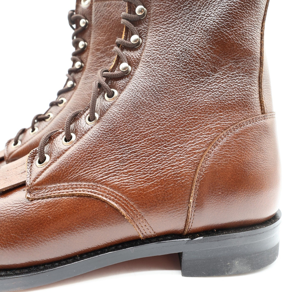 Justin Vintage Lace Up Boots Womens 9 B Tan Corona Leather Deadstock NWT L0508 - take2supply