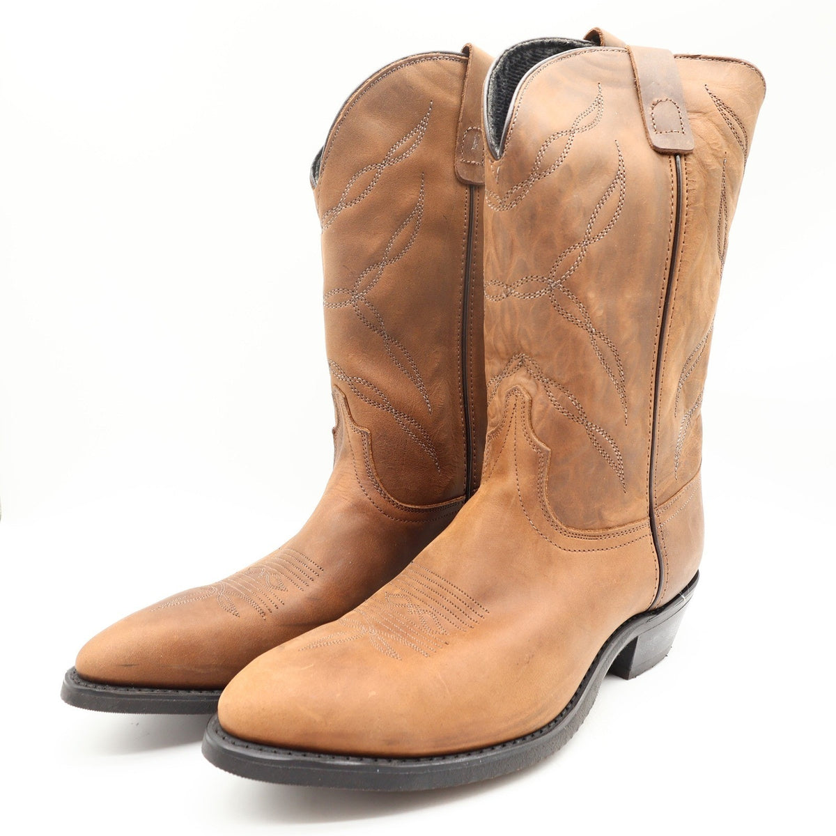 Laredo 28-1805 Tan Leather Western Cowboy Boots Men's 11 EE Wide USA Made NWT