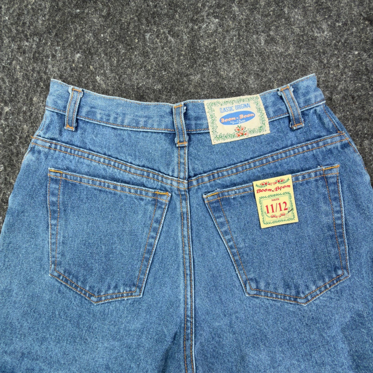 Boom Boom Vintage 90s Denim Shorts Womens 11/12 Blue Cotton NWT Made in USA - take2supply