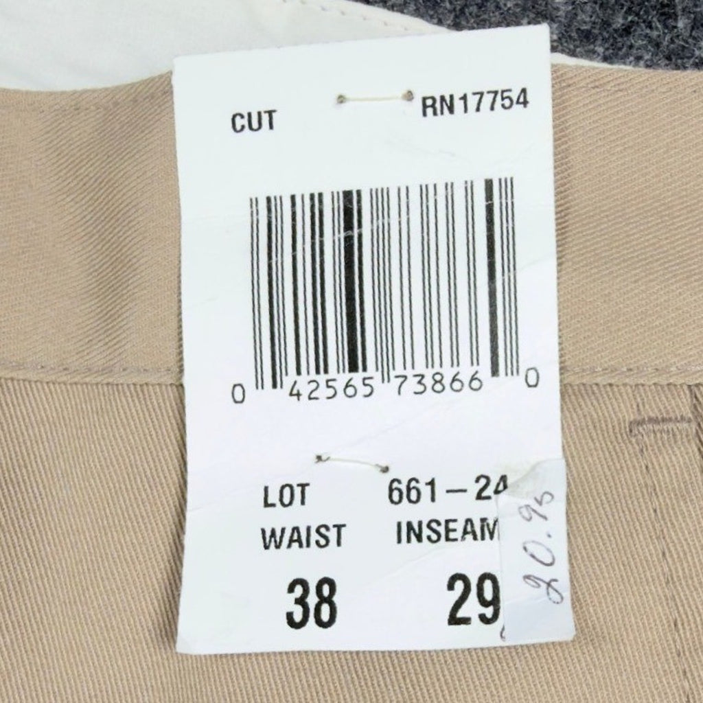 Key Industries Y2K Work Khakis Men 38x29 Tan Poly Cotton NWT