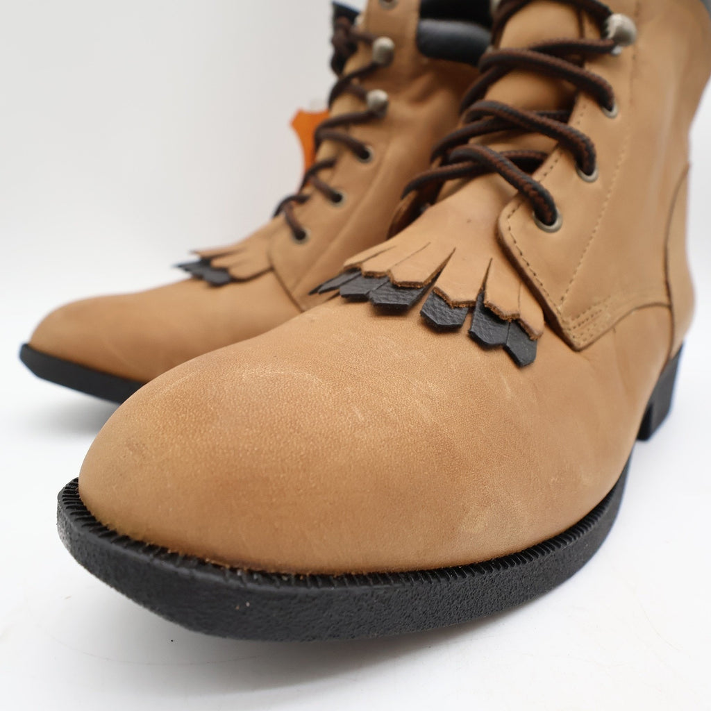 Laredo 551 Kiltie Lace-Up Western Boots Women's 9 Tan Leather NWT Deadstock