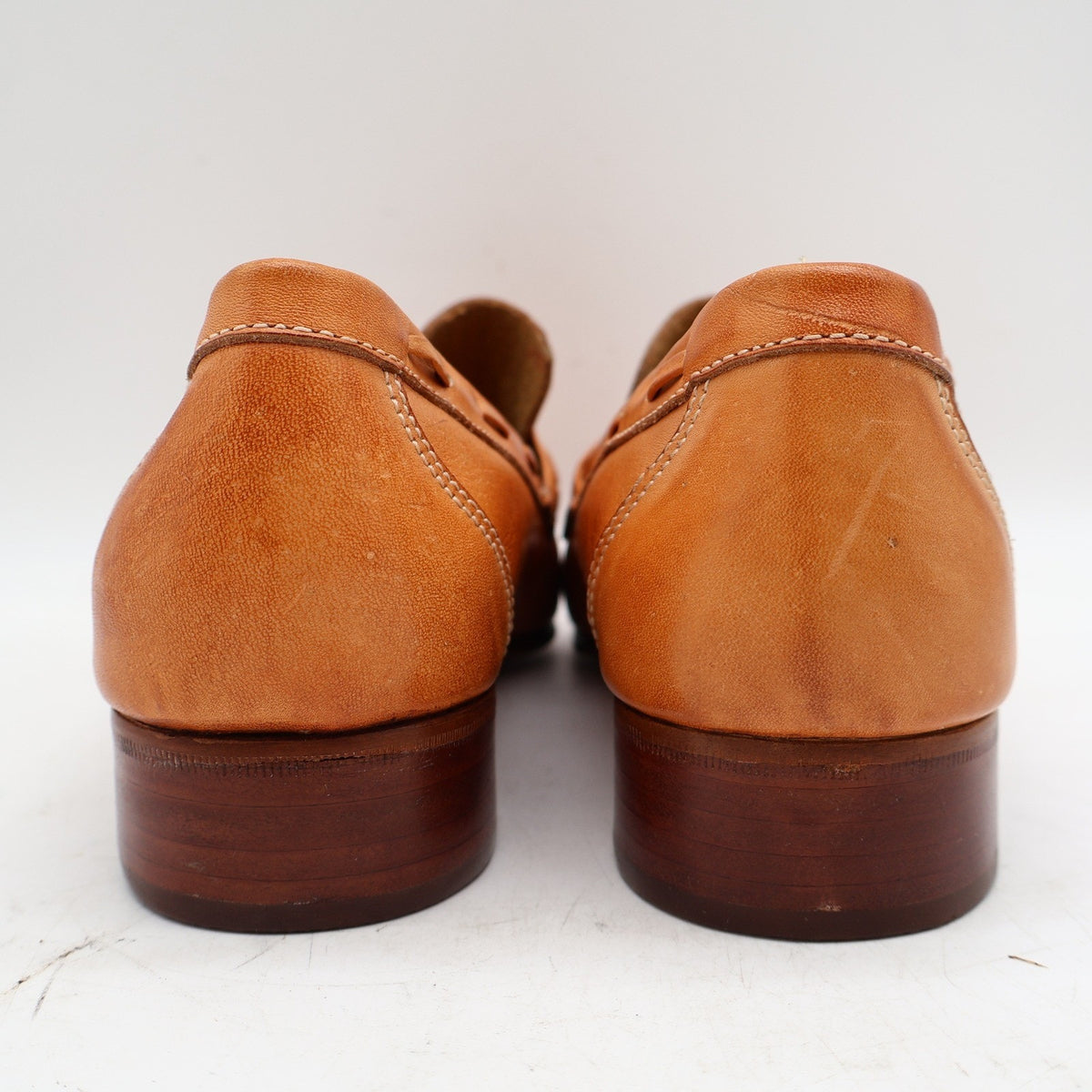 Vintage Wrangler 96-6100 Tan Leather Braided Penny Loafers Men's 10D Deadstock