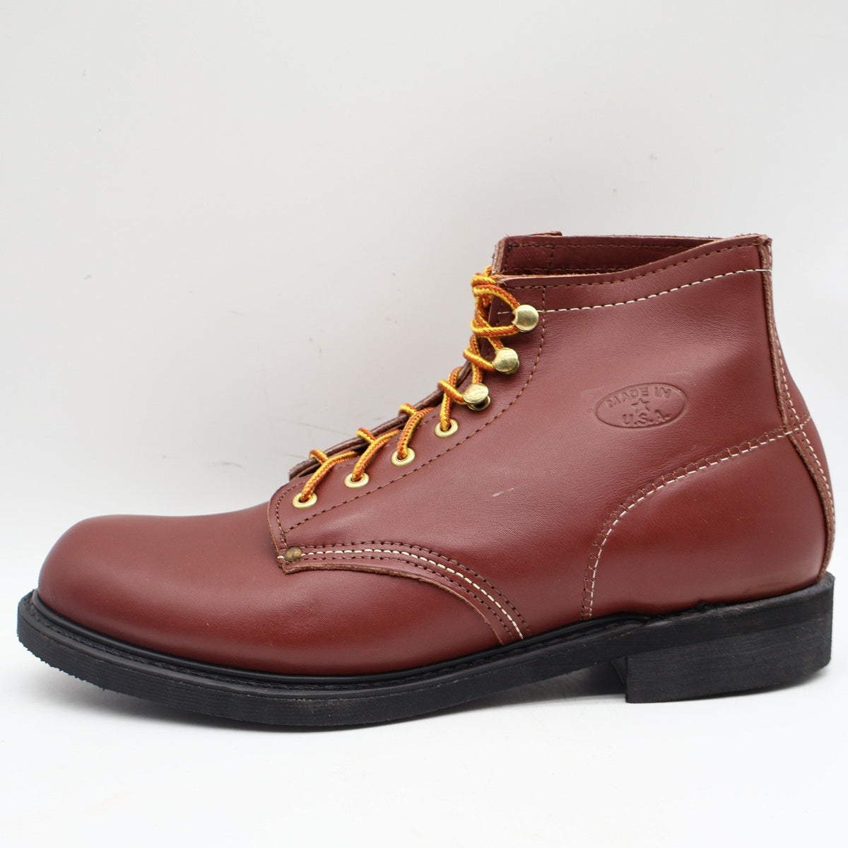 Carolina Work Boots Mens 9.5 D Vintage Made in USA Redwood Leather Stock 348 NEW
