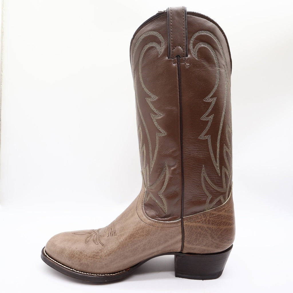 Wrangler Vintage Trophy Series Cowboy Boots Mens 10.5 D Taupe Leather NIB USA