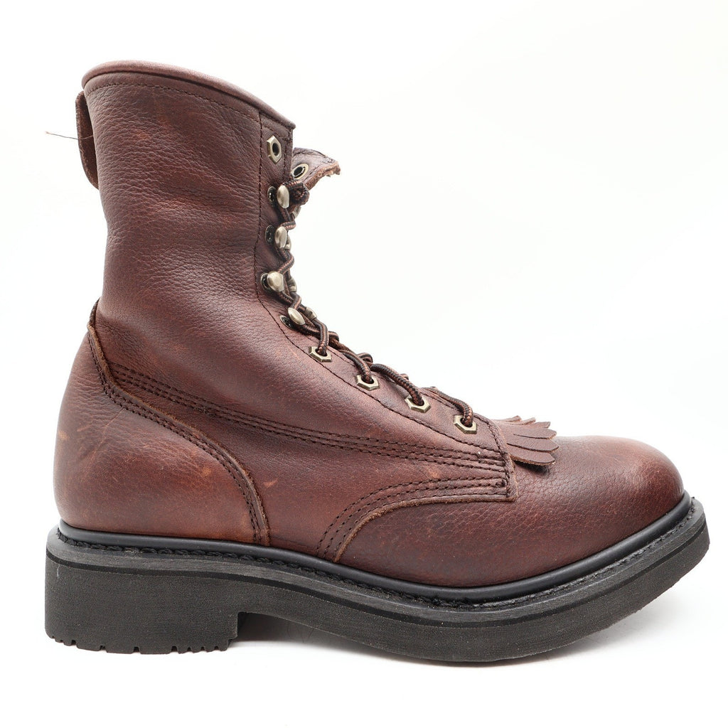 Dan Post Leather Work Boots Men 9.5 D Brown Oily Lace Up Kiltie NWT Box