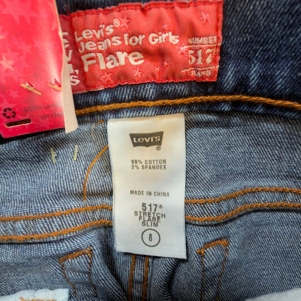 Levi's Vintage Y2K 517 Flare Jeans Girls Size 8 Slim Blue Denim NOS - take2supply