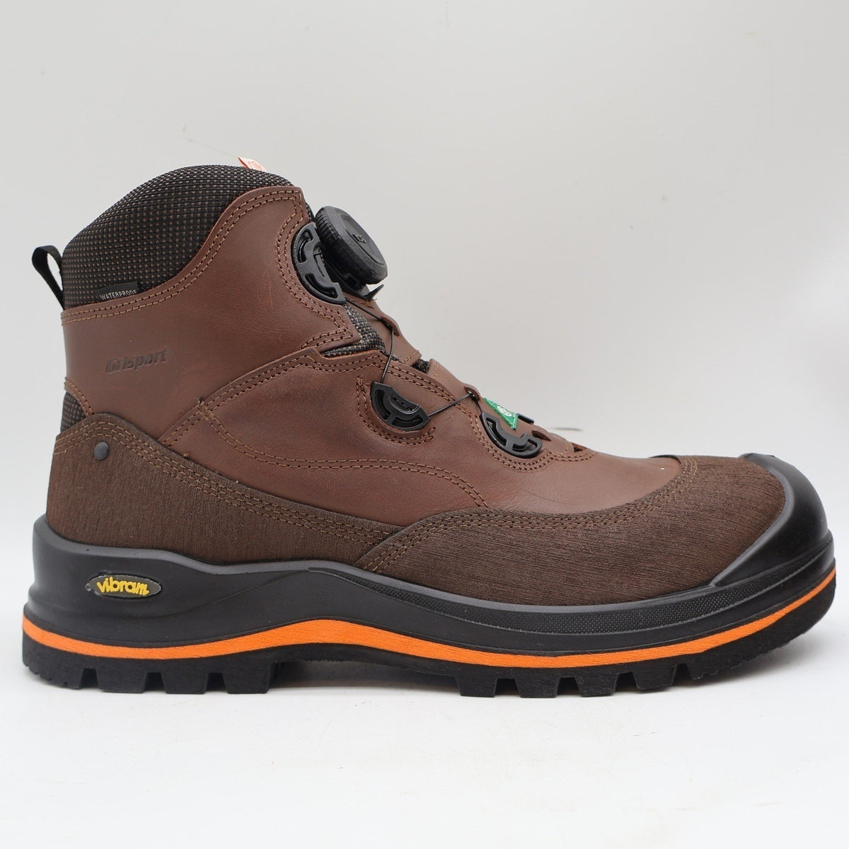 Grisport BOA Wolf Safety Boot Mens 11 Brown Waterproof Vibram Composite Toe 6"