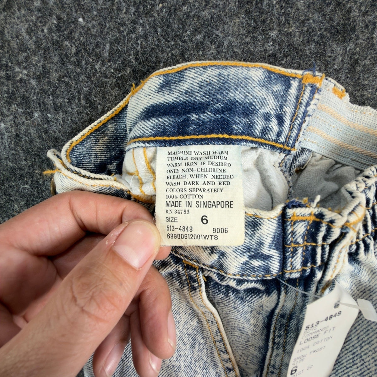 Lee AirGear Cargo Jeans Boys 6 Blue Cotton Loose Fit Vintage 90s Acid Wash